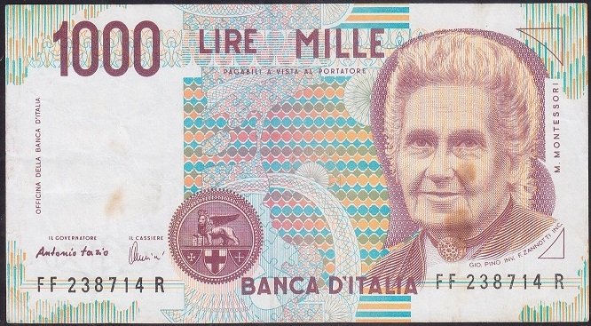 İtalya 1000 Lire 1990 Çok Temiz