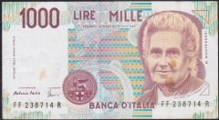 İtalya 1000 Lire 1990 Çok Temiz