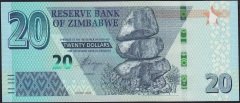 Zimbabwe 20 Dolar 2020 Çil Pick 104