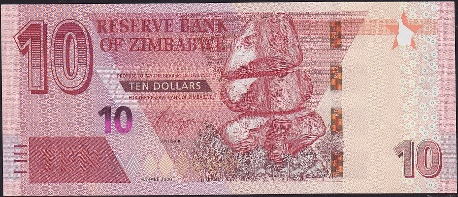 Zimbabwe 10 Dolar 2020 Çil Pick 103