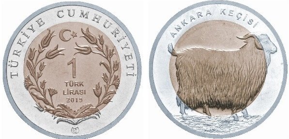 2015 Yılı 1 Lira Ankara Keçisi Hatıra Para Çil