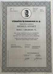 İş Bankası Hisse Senedi 1.000.000.000 Lira