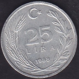 1988 Yılı 25 Lira