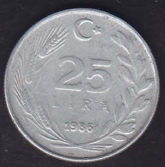 1986 Yılı 25 Lira