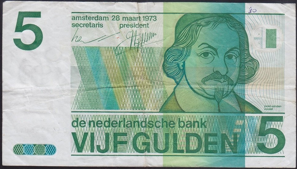 Hollanda 5 Gulden 1973 Çok Temiz