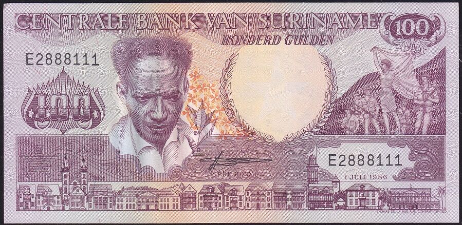Suriname 100 Gulden 1986 Çil Pick 133a ---- 2888111