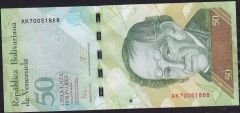 Venezuela 50 Bolivares 2015 Çil Pick 92j  --- 888