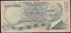 6.Emisyon 1.Tertip 10 Lira C15 414681 Temiz