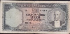 5.EMİSYON 2.TERTİP 500 LİRA F1 03993 ÇOK TEMİZ