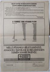 1986 29 Haziran Piyango Listesi