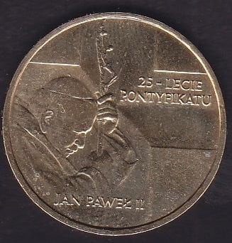 Polonya 2 Zloty 2003 Çilaltı Çil Hatıra Papa john Paul 25 .yıldönümü