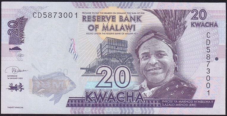 Malawi 20 Kwacha 2020 Çil