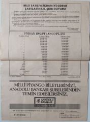 1985 29 Mart Piyango Listesi
