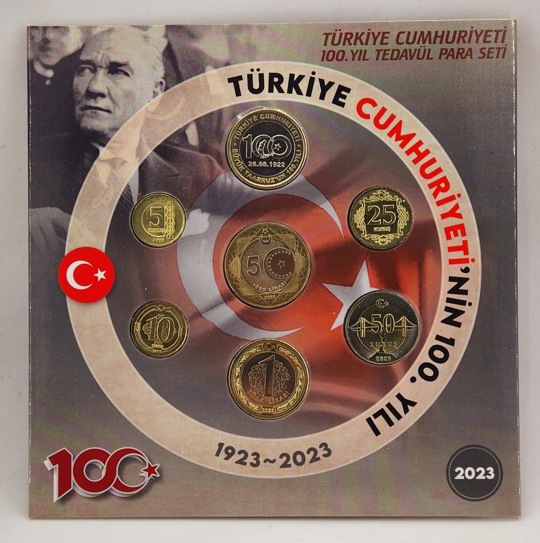 2023 Türkiye Cumhuriyeti 100.Yıl  Tedavul Hatira Seti Çil