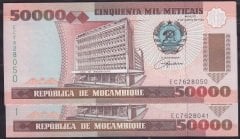 MOZAMBİK 50000 METİCAİS 1993 ÇİL - 10 ADET SERİ TAKİPLİ