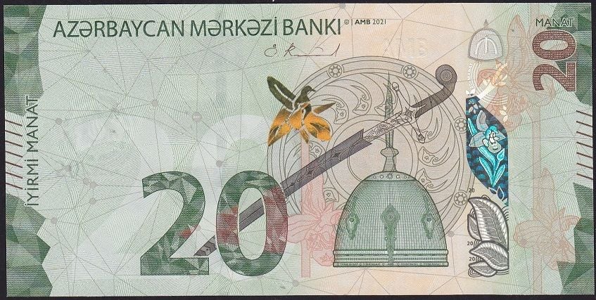 Azerbaycan 20 Manat 2021 Çil