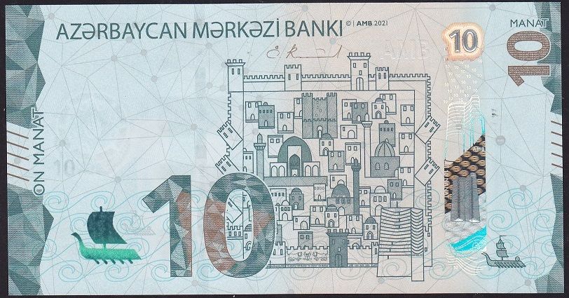 Azerbaycan 10 Manat 2021 Çil