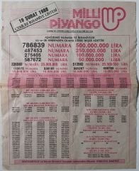 1988 19 Şubat Piyango Listesi