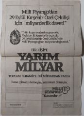 1987 19 Eylül Piyango Listesi