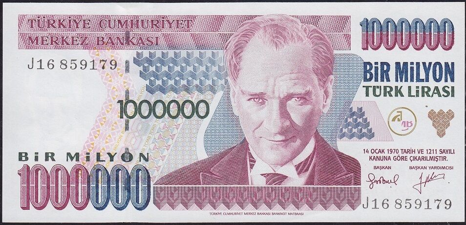 7.Emisyon 2.Tertip 1 000 000 Lira J16 859179 Çil