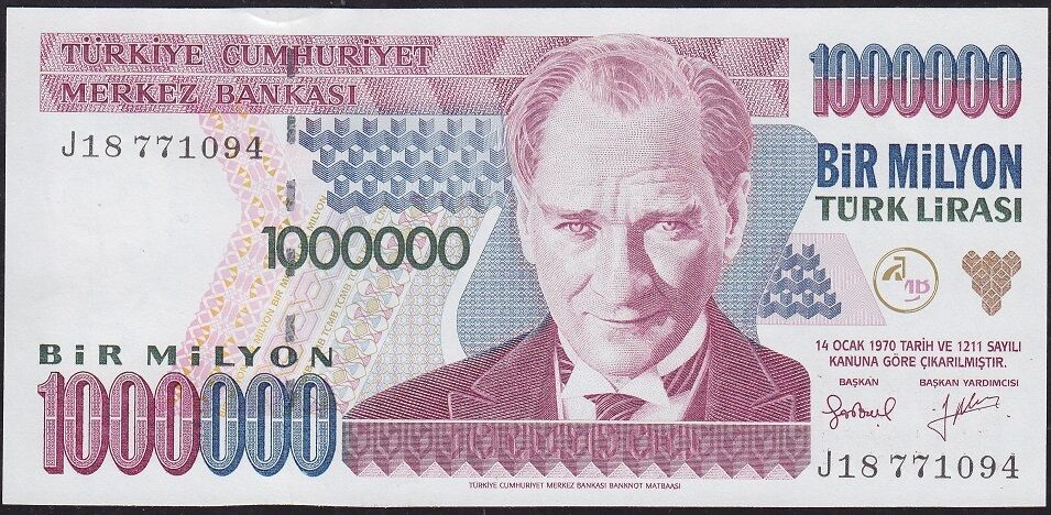 7.Emisyon 2.Tertip 1 000 000 Lira J18 771094 Çil