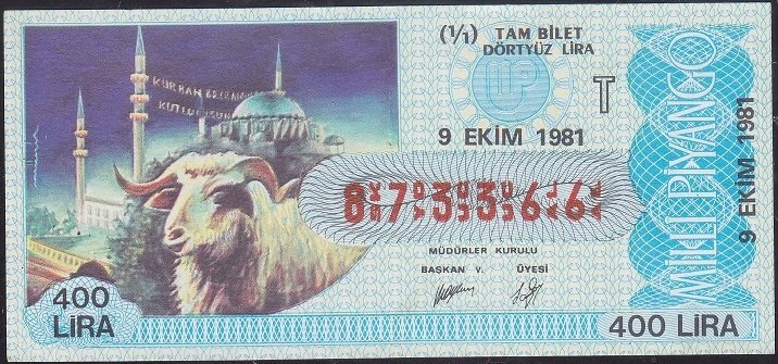 1981 9 Ekim Tam Bilet - T Serisi