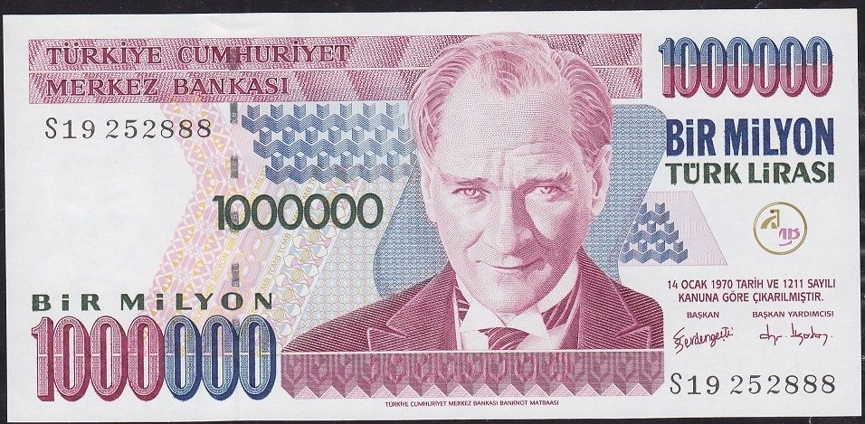 7.Emisyon 3.Tertip 1 000 000 Lira S19 252888 Çil