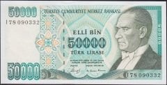 7.Emisyon 1.Tertip 50000 Lira I78 090332 Çilaltı Çil