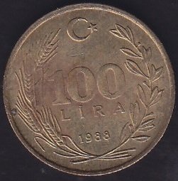 1988 Yılı 100 Lira Meksika Baskı