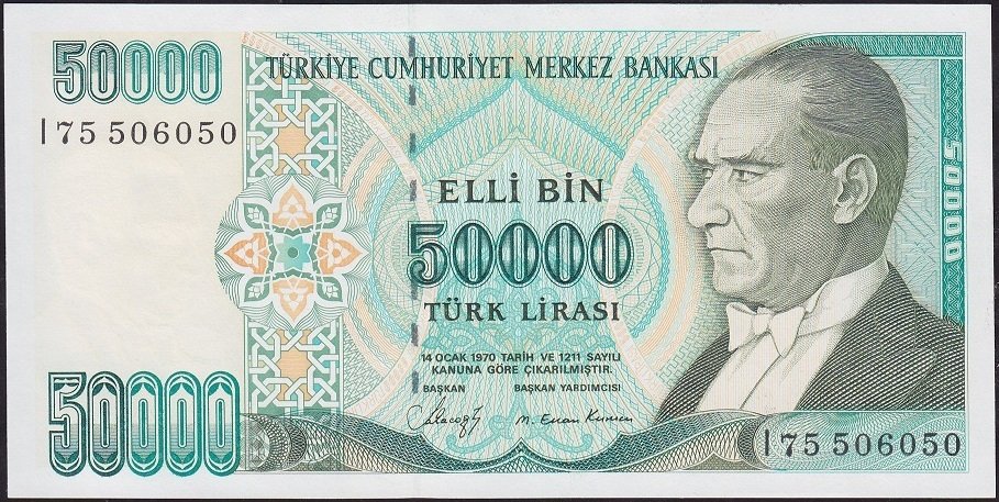 7.Emisyon 1.Tertip 50000 Lira I75 506050 Çilaltı Çil