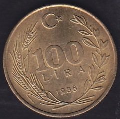 1988 Yılı 100 Lira Çilaltı Çil Meksika Baskı
