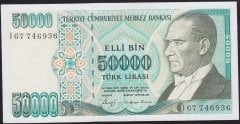 7.Emisyon 1.Tertip 50000 Lira I67 746936 Çilaltı Çil