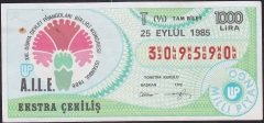 1985 25 Eylül Tam Bilet - T Serisi