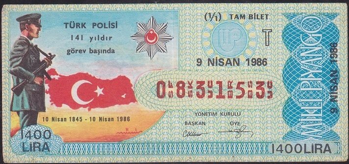 1986 9 Nisan Tam Bilet - T Serisi