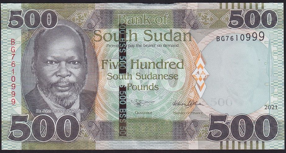 Güney Sudan 500 Pound 2021 Çilaltı Çil 999