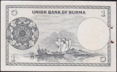 Burma 1 Kyat 1958 Çilaltı (Zımba Deliği Var) Pick 46