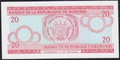 Burundi 20 Frank 2007 Çil Pick27d