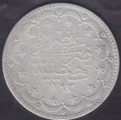 1293 / 2 Abdulhamit 20 Kuruş Çok Temiz Gümüş