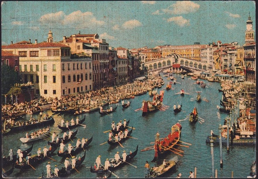 Eski Kartpostal Venezia İtalya