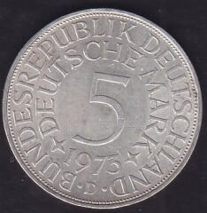 Almanya 5 Mark 1973 Gümüş ( 11.2 Gram )