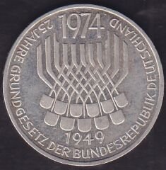 Almanya 5 Mark 1974 Gümüş ( 11.2 Gram )