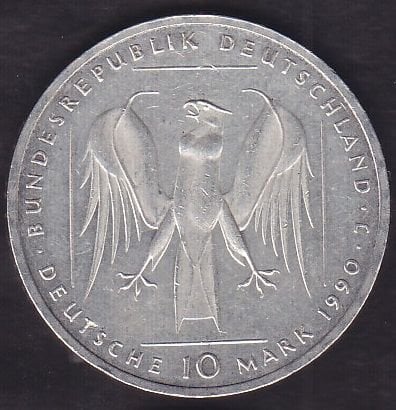 Almanya 10 Mark 1990 Gümüş ( 15.5 Gram )