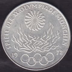 Almanya 10 Mark 1972 Gümüş ( 15.5 Gram )