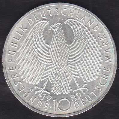 Almanya 10 Mark 1989 Gümüş ( 15.5 Gram )