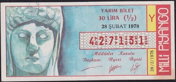 1978 28 Şubat Yarım Bilet - Y Serisi