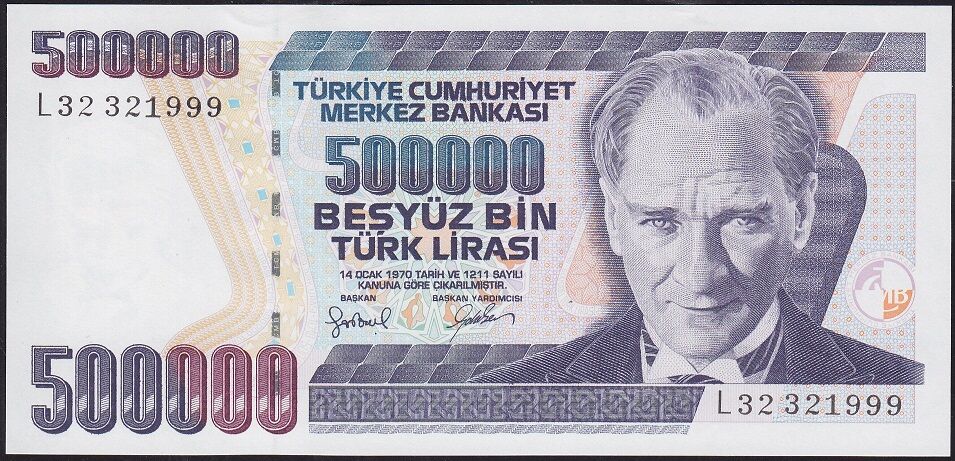 7.Emisyon 4.Tertip 500000 Lira L32 321999 Çil