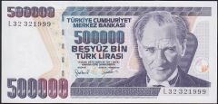 7.Emisyon 4.Tertip 500000 Lira L32 321999 Çil