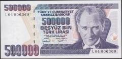 7.Emisyon 4.Tertip 500000 Lira L04 006360 Çil