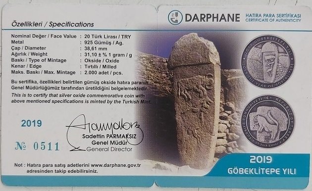 Göbekli Tepe 2019 Sertifikası