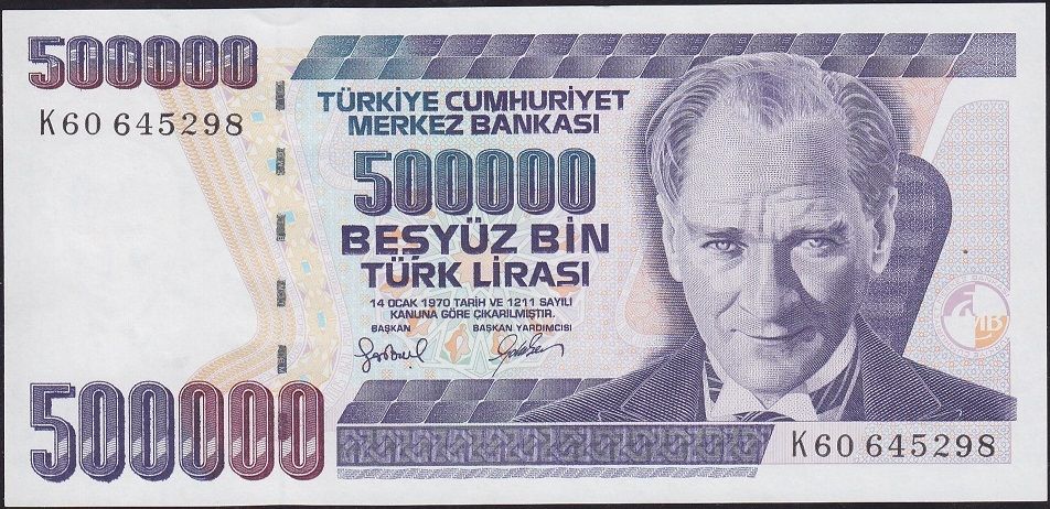 7.Emisyon 4.Tertip 500000 Lira K60 645298 Çil